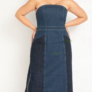 This is a corset denim stretch dress